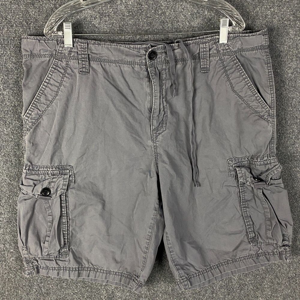 Union Cargo Shorts Men's 40 Regular‎ Fit Gray 100% Cotton Adults Outdoors